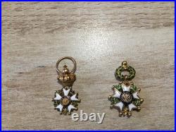 LOT DE 2 LEGION D HONNEUR RÉDUCTION EN OR. 4,13 grammes