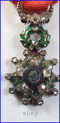 Legion D Honneur Miniature De Luxe Diamants Et Rubis, En Argent