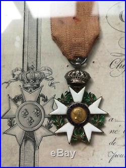 Legion D'honneur Empire Avec Diplome De Chevalier 1819 Capitaine D'infanterie