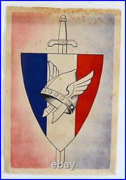 Légion Tricolore Française Des Combattants Casque Gaulois Affiche Originale