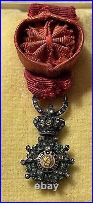 Légion d'honneur 2nd Empire miniature de luxe à brillants en écrin Boullanger