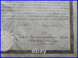 Lettre De Chevalier De L'ordre Royal Et Militaire De Saint Louis Restauration