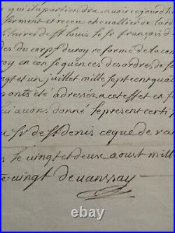 Lettre De Nomination Ordre De Saint Louis 1780 Louis XVI Compagnie De Villeroy