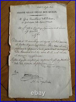 Lettre De Nomination Ordre Royale Des Deux-siciles 1809 Signature Joachim Murat