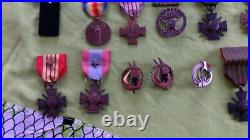 Lot 16 médailles militaires armee 1914/1918 poilus victor SCHOELCHER combattant