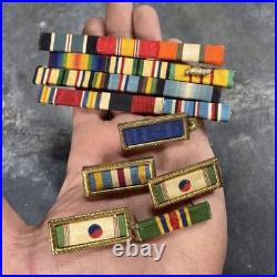 Lot 160+ rubans Barrettes militaires US, WWII Corée Vietnam. Militaria Insigne