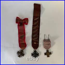 Lot 3 médailles militaires Croix de Guerre 1914-1918 avec palmes MX187