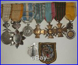 Lot De Medailles Militaires D' Un Sous Officier Annam, 14 18, Et Maroc Rif