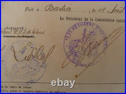 Lot Document 163° RI Bastia Corse 1909 Médaille Italie 1918 Billet Hopital WWI