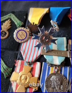 Lot Médailles Croix 1939 1945 Indochine 2e REI Légion WW2 Medals Foreign Legion