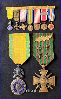 Lot Médailles Croix de Guerre 1914-1916 Blessés Verdun WW1 set French Medals