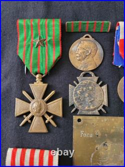 Lot Médailles Croix de Guerre 1914 1918 Foch Art tranchées Ministère Guerre