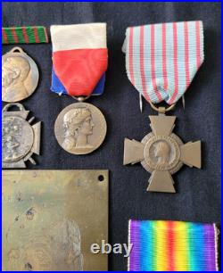Lot Médailles Croix de Guerre 1914 1918 Foch Art tranchées Ministère Guerre