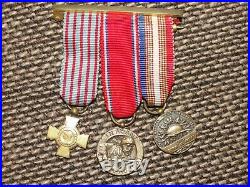 Lot de 3 médailles réductions WW1 Croix du Combattant, Verdun (Révillon), UNC