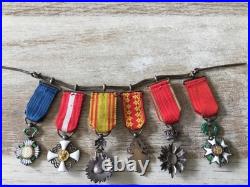 Lot de médailles décorations militaires miniatures anciennes