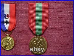Lot médailles croix combattant Algérie Afrique du Nord mérite Fédéral communale