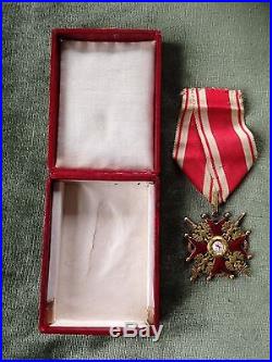 Médaille russe de l'ordre de Saint Stanislas 3ème classe Or et émail
