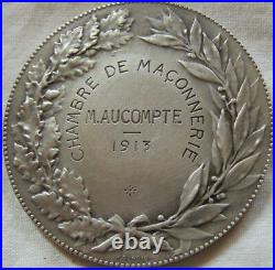 MED6378 MEDAILLE CHAMBRE DE MAÇONNERIE 1913 par CHABAUD en ARGENT