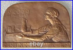 MEDAILLE 1914-1918 CANTINE MILITAIRE PLM 1915-1919 nos soldats vous remercient