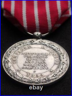 MÉDAILLE CAMPAGNE D'ITALIE 1859 NAPOLÉON III 2nd EMPIRE, REVERS BOMBÉ, SUPERBE
