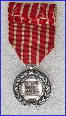 MEDAILLE CAMPAGNE D'ITALIE 1859 NAPOLEON III graveur FALOT Second Empire