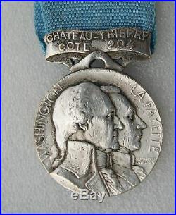 MEDAILLE DE CHATEAU THIERRY WW1 1914-1918 rare modèle avec les têtes à droite