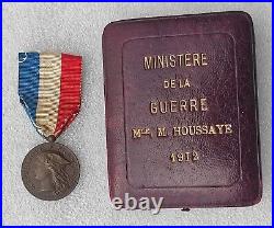 MEDAILLE DES EPIDEMIES 1912 bronze AVEC SON ECRIN NOMINATIF ministere Guerre