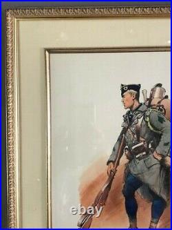 MILITAIRE LITHOGRAPHIE de CHASSEUR à PIED