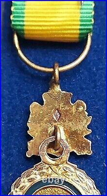 MILITARIA Médaille miniature Argent Valeur et Discipline 1870 neuve / Rare
