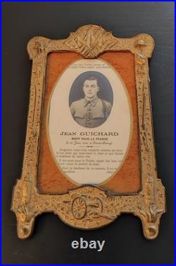 Magnifique cadre patriotique français de la Première Guerre mondiale daté 14/15