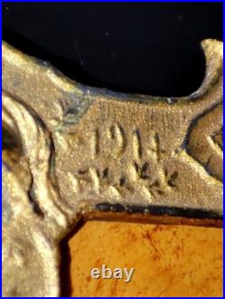 Magnifique cadre patriotique français de la Première Guerre mondiale daté 14/15