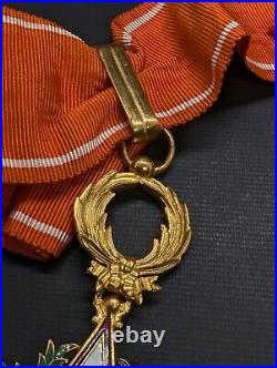 Maroc Médaille Commandeur Cravate Ordre Ouissam Alaouite Fabrication Française