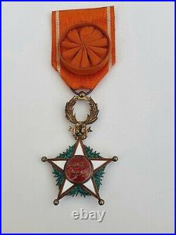 Maroc Ordre du Ouissam Alaouite, officier en vermeil, parfait état