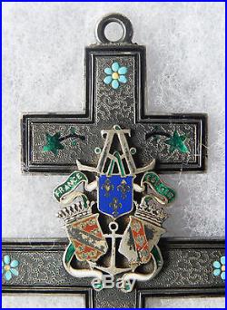 Med 167 Medaille Croix De Lorraine Aux Armes Alsace Lorraine