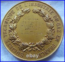 Med6067 Medaille Soc Tech. Industrie Du Gaz En France Diplome De Guerre 1919