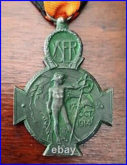 Médaille 1914-1918 Croix de l' YSER GUERRE Belgique ORIGINAL bronze MEDAL