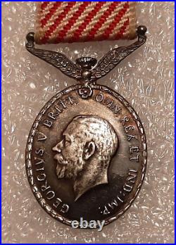 Médaille AFM George V MINIATURE Air Force Pilote 1918 argent UK GB DELANDE WWI