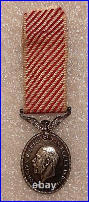 Médaille AFM George V MINIATURE Air Force Pilote 1918 argent UK GB DELANDE WWI