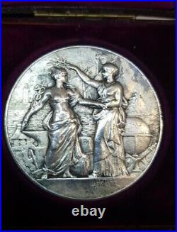 Médaille Argent ALGERIE SOCIETE GEOGRAPHIE COMMERCIALE DE PARIS L BOTTE MEDAL