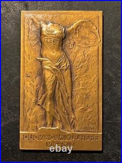 Médaille Bronze Plaque de récompense signé E. BLIN AGMG Victoire de Samothrace