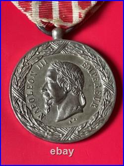 Médaille Campagne D'Italie 1859 Napoléon III. Argent Signe S. J (Stefano Johnson)