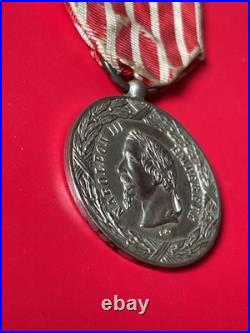 Médaille Campagne D'Italie 1859 Napoléon III. Argent Signe S. J (Stefano Johnson)