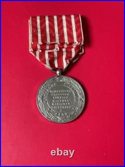 Médaille Campagne D'Italie 1859 Napoléon III. Argent Signe S. J (Stefano Johnson)