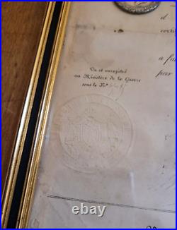 Médaille Campagne d'Italie 1859 diplôme Napoléon 7e Régiment Chasseurs Cheval