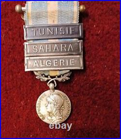 Medaille Coloniale 2e Type Avec Trois Agrafes Argent