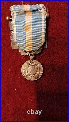 Medaille Coloniale 2e Type Avec Trois Agrafes Argent