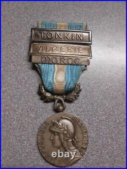 Médaille Coloniale 2ème type avec Agrafes à clapet et fab Artisanale MAROC