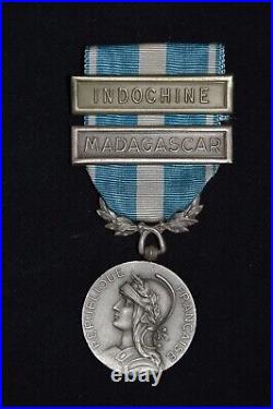 Medaille Coloniale Agrafes Madagascar & Indochine-french Colonial Medal