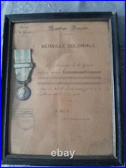 Medaille Coloniale Algerie Diplome Colonie