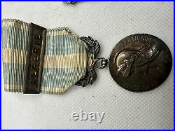 Medaille Coloniale Argent Avec Barrette A Clapet Algerie Jus De Grenier